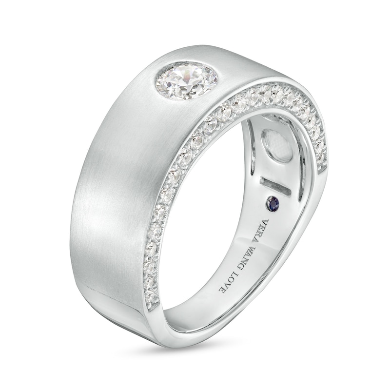 TRUE Lab-Created Diamonds by Vera Wang Love Men's 0.95 CT. T.W. Solitaire Wedding Band in 14K White Gold (F/SV2)