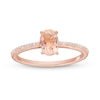 Thumbnail Image 0 of Oval Morganite and 0.065 CT. T.W. Diamond Ring in 10K Rose Gold