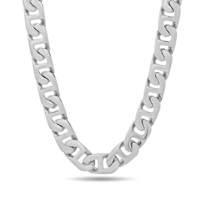 Men's 6.5mm Flat Mariner Chain Necklace in Stainless Steel - 24 ...