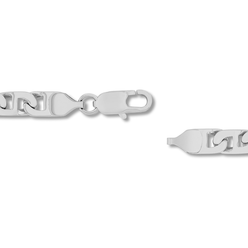 Main Image 2 of Men's 6.5mm Flat Mariner Chain Necklace in Stainless Steel - 24"
