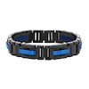 Men's 13.71mm Link Bracelet in Stainless Steel with Black and Blue Ion Plate - 8.5"