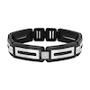 Thumbnail Image 1 of Men's 0.04 CT. T.W. Diamond Rectangular Link Bracelet in Stainless Steel and Black Ion Plate - 8.75"
