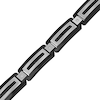 Thumbnail Image 2 of Men's 0.04 CT. T.W. Diamond Rectangular Link Bracelet in Stainless Steel and Black Ion Plate - 8.75"