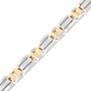 Thumbnail Image 1 of Men's 0.147 CT. T.W. Diamond Link Bracelet in Stainless Steel and Yellow Ion Plate - 8.5"