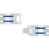 Thumbnail Image 3 of Men's 0.31 CT. T.W. Diamond Link Bracelet in Stainless Steel and Blue Ion Plate - 8.5"