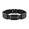 Men's 0.98 CT. T.W. Black Diamond Link Bracelet in Stainless Steel with Black Ion Plate - 8.5"