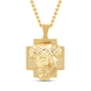 Thumbnail Image 1 of Men's Crucifix Jesus' Face Cross Pendant in Stainless Steel with Yellow Ion Plate - 24"