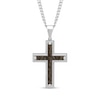 Thumbnail Image 1 of Men's Camouflage Carbon Fibre Inlay Cross Pendant in Stainless Steel - 24"