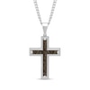 Thumbnail Image 0 of Men's Camouflage Carbon Fibre Inlay Cross Pendant in Stainless Steel - 24"