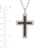 Thumbnail Image 2 of Men's Camouflage Carbon Fibre Inlay Cross Pendant in Stainless Steel - 24"