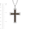 Thumbnail Image 1 of Men's Camouflage Carbon Fibre Inlay Cross Pendant in Stainless Steel - 24"