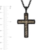 Thumbnail Image 2 of Men's Camouflage Carbon Fiber Cross Pendant in Stainless Steel with Black Ion Plate - 24"