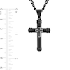 Thumbnail Image 1 of Men's 0.04 CT. T.W. Black Diamond Mini Cross Inlay Pendant in Stainless Steel with Black Ion Plate - 24"