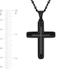 Thumbnail Image 2 of Men's 0.15 CT. T.W. Black Diamond Cross Pendant in Stainless Steel with Black Ion Plate - 24"