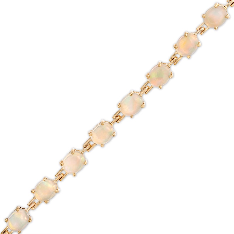 Main Image 1 of Oval Opal Link Line Bracelet in 10K Gold – 7.25"