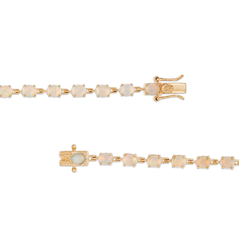 Main Image 3 of Oval Opal Link Line Bracelet in 10K Gold – 7.25"