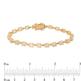 Oval Opal Link Line Bracelet in 10K Gold – 7.25"
