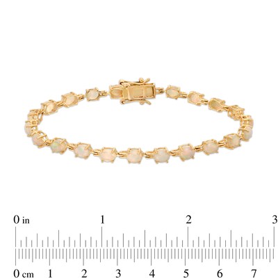 Oval Opal Link Line Bracelet in 10K Gold – 7.25"