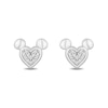 Thumbnail Image 1 of Disney Treasures Mickey Mouse 0.065 CT. T.W. Heart-Shaped Multi-Diamond Stud Earrings in Sterling Silver