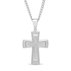 Thumbnail Image 0 of Men's 0.41 CT. T.W. Diamond Stacked Cross Pendant in Stainless Steel - 24"