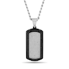 Thumbnail Image 1 of Men's 0.83 CT. T.W. Black and White Diamond Dog Tag Pendant in Stainless Steel and Black Ion Plate - 24