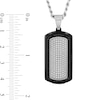 Thumbnail Image 2 of Men's 0.83 CT. T.W. Black and White Diamond Dog Tag Pendant in Stainless Steel and Black Ion Plate - 24