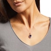 Thumbnail Image 2 of Oval Amethyst and 0.32 CT. T.W. Diamond Double Frame Curved Bail Pendant in 10K Rose Gold
