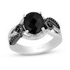 Thumbnail Image 1 of Disney Treasures The Nightmare Before Christmas Onyx and 0.18 CT. T.W. Black and White Diamond Ring in Sterling Silver