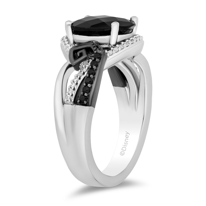 Main Image 2 of Disney Treasures The Nightmare Before Christmas Onyx and 0.18 CT. T.W. Black and White Diamond Ring in Sterling Silver