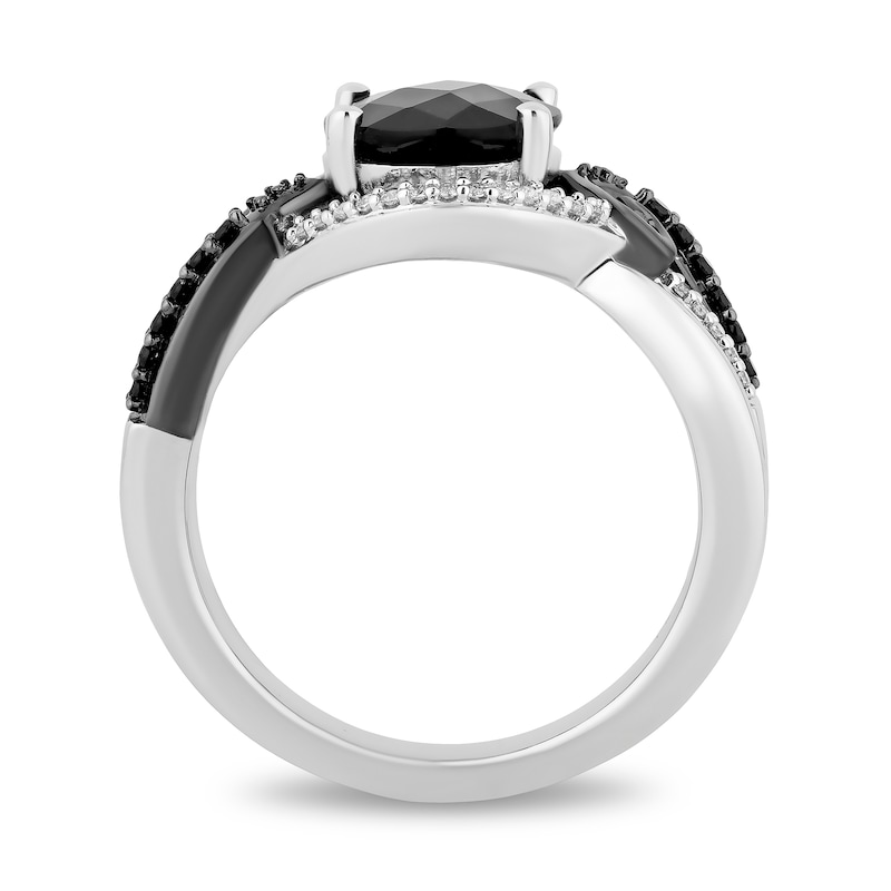 Main Image 3 of Disney Treasures The Nightmare Before Christmas Onyx and 0.18 CT. T.W. Black and White Diamond Ring in Sterling Silver