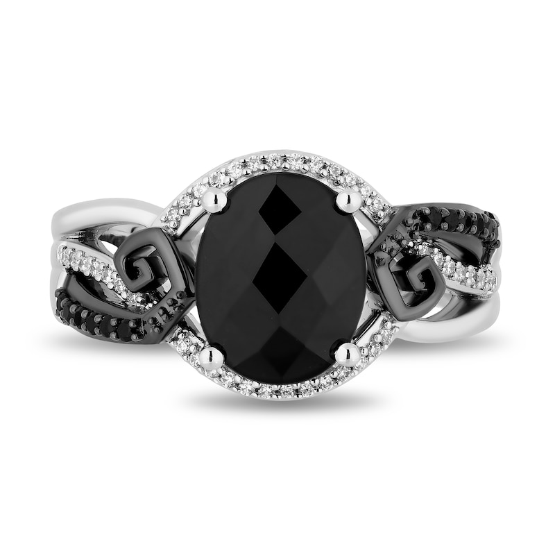 Disney Treasures The Nightmare Before Christmas Onyx and 0.18 CT. T.W. Black and White Diamond Ring in Sterling Silver