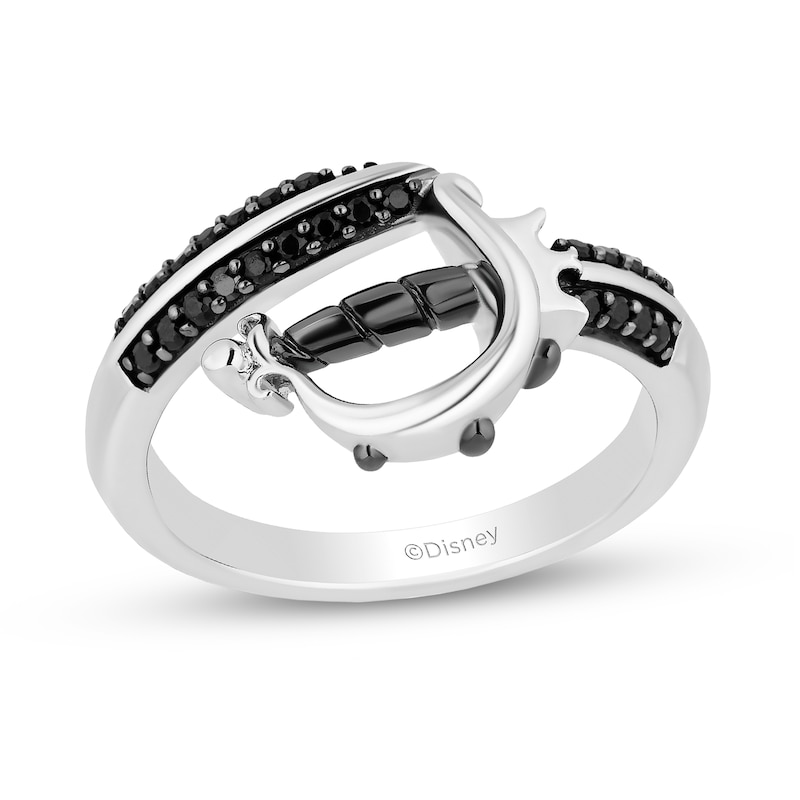 Main Image 1 of Disney Treasures Pirates of the Caribbean 0.18 CT. T.W. Black Diamond Sword Ring in Sterling Silver
