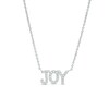 Thumbnail Image 1 of 0.085 CT. T.W. Diamond "JOY" Script Necklace in Sterling Silver – 17.5"