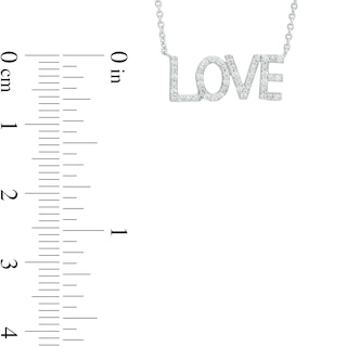 0.085 CT. T.W. Diamond "LOVE" Script Necklace in Sterling Silver – 17.66"