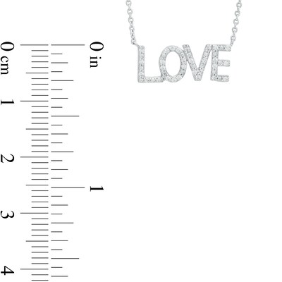 0.085 CT. T.W. Diamond "LOVE" Script Necklace in Sterling Silver – 17.66"