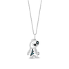 Thumbnail Image 0 of Disney Treasures Lilo and Stitch Blue Topaz and 0.085 CT. T.W. Black and White Diamond Pendant in Sterling Silver