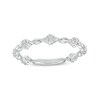 0.23 CT. T.W. Diamond and Oval Bead Alternating Anniversary Band in 10K White Gold