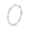 Thumbnail Image 2 of 0.23 CT. T.W. Diamond and Oval Bead Alternating Anniversary Band in 10K White Gold