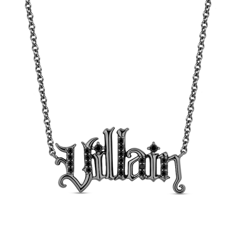 Main Image 1 of Enchanted Disney Villains 0.18 CT. T.W. Black Diamond "Villain" Necklace in Sterling Silver with Black Rhodium