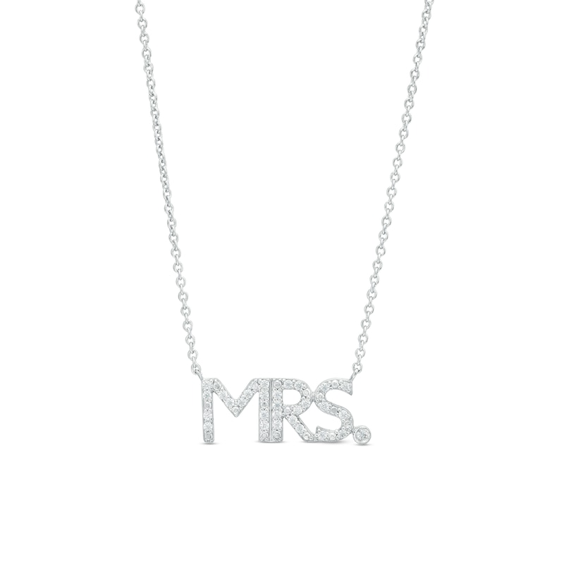 0.085 CT. T.W. Diamond "MRS." Script Necklace in Sterling Silver – 17.5"