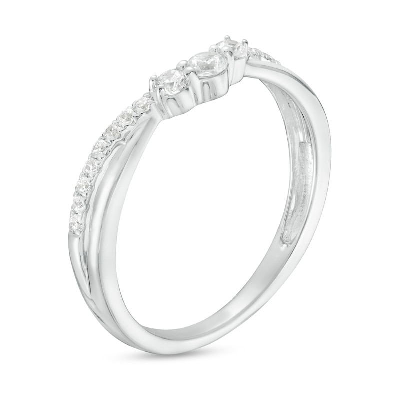 Main Image 2 of 0.25 CT. T.W. Diamond Contour Split Shank Anniversary Band in 10K White Gold