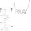Thumbnail Image 4 of 0.085 CT. T.W. Diamond "PRAY" Script Necklace in Sterling Silver – 17.7"