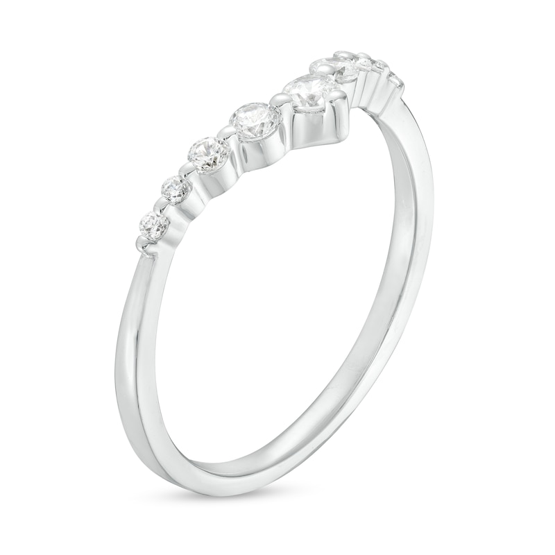 0.25 CT. T.W. Diamond Graduated Chevron Anniversary Band in 14K White Gold