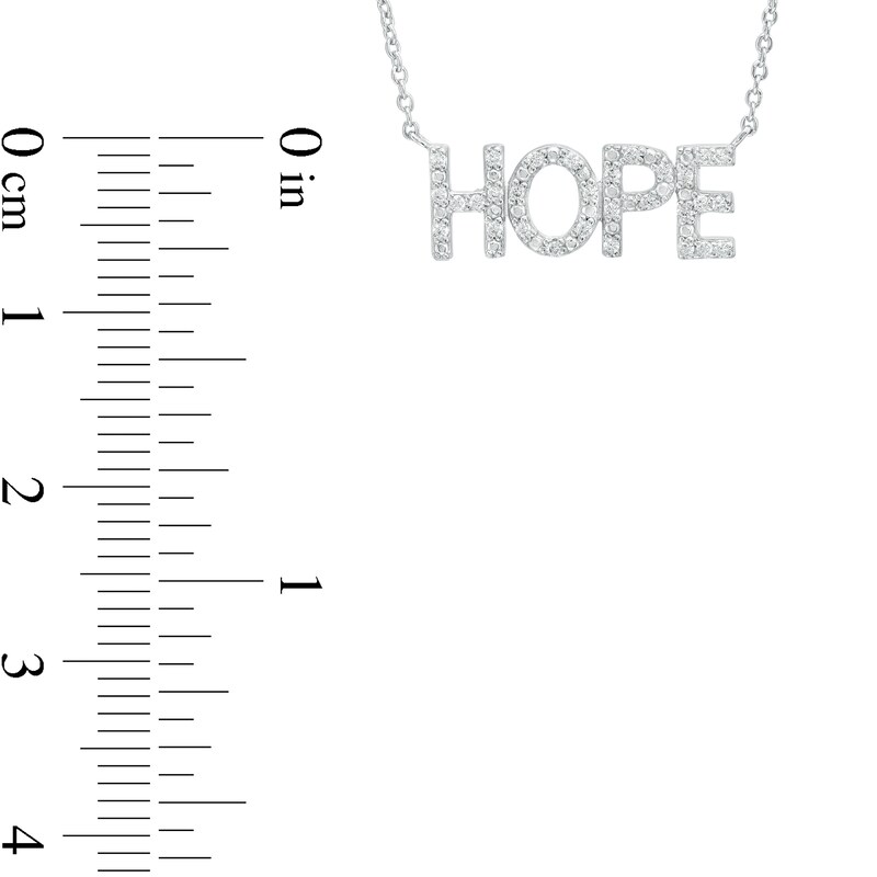 0.085 CT. T.W. Diamond "HOPE" Script Necklace in Sterling Silver – 17.69"