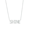 Thumbnail Image 1 of 0.085 CT. T.W. Diamond "SHINE" Script Necklace in Sterling Silver – 17.78"