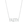 Thumbnail Image 1 of 0.085 CT. T.W. Diamond "FAITH" Script Necklace in Sterling Silver – 17.76"