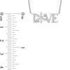 Thumbnail Image 3 of Enchanted Disney Elsa 0.085 CT. T.W. Diamond "LOVE" Snowflake Necklace in Sterling Silver
