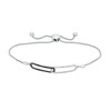 Thumbnail Image 1 of 0.12 CT. T.W. Black and White Diamond Paper Clip Link Bolo Bracelet in Sterling Silver – 9.5"