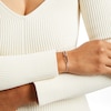 Thumbnail Image 2 of 0.12 CT. T.W. Black and White Diamond Paper Clip Link Bolo Bracelet in Sterling Silver – 9.5"