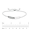Thumbnail Image 3 of 0.12 CT. T.W. Black and White Diamond Paper Clip Link Bolo Bracelet in Sterling Silver – 9.5"